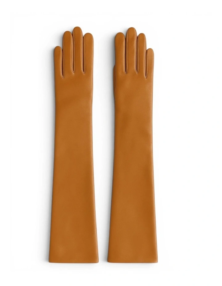 Florence Lambskin Leather Opera Gloves - Cognac image 1