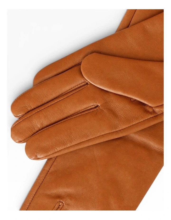Florence Lambskin Leather Opera Gloves - Cognac image 5