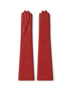 Florence Lambskin Opera Gloves - Red