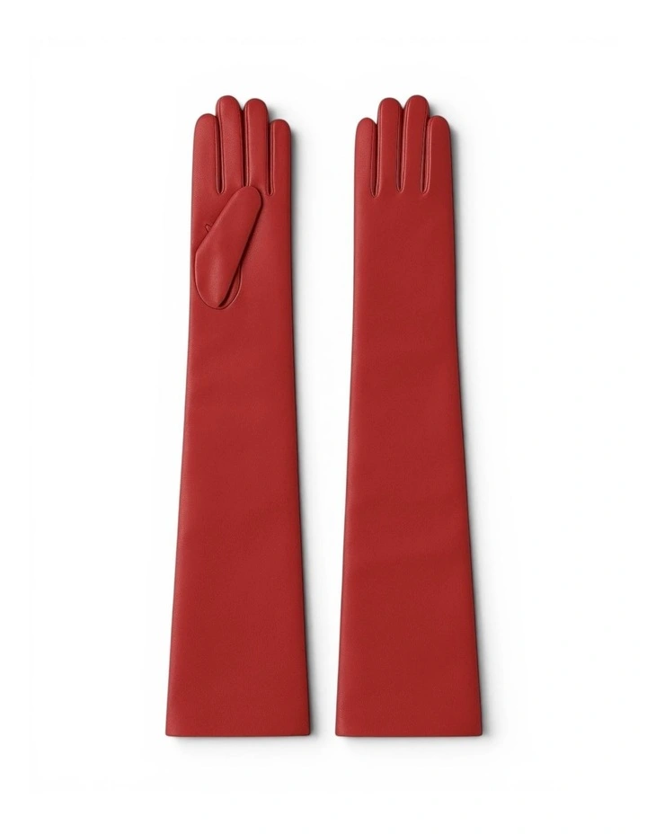 Florence Lambskin Opera Gloves - Red image 1
