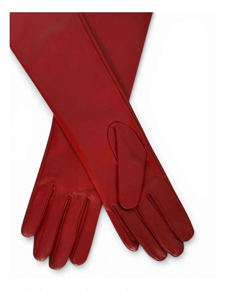 Florence Lambskin Opera Gloves - Red image 3