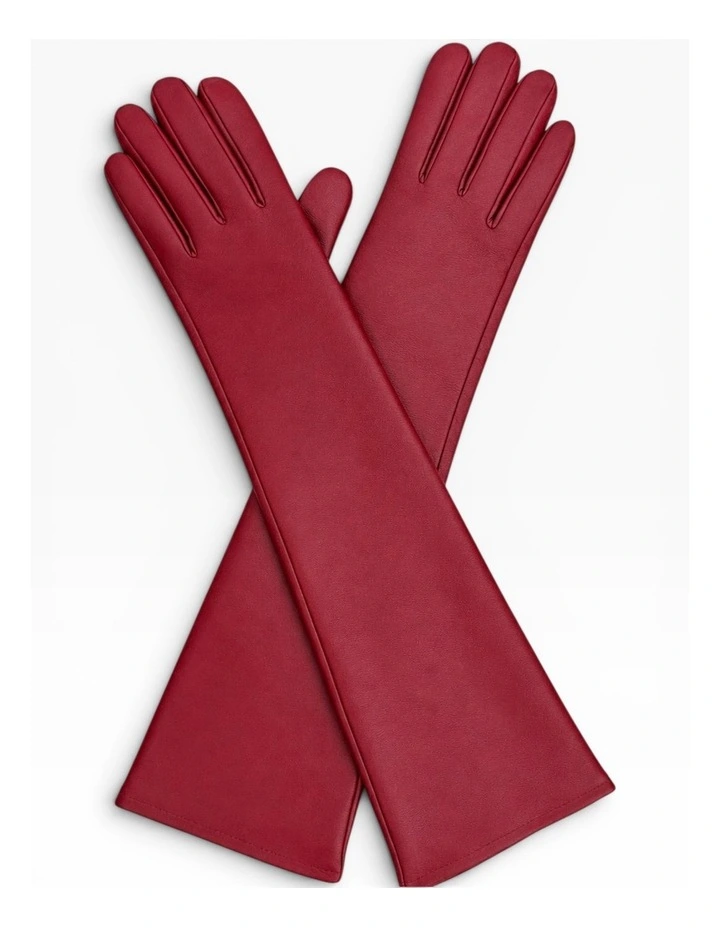 Florence Lambskin Opera Gloves - Red image 4