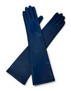 Florence Leather Opera Gloves - Navy
