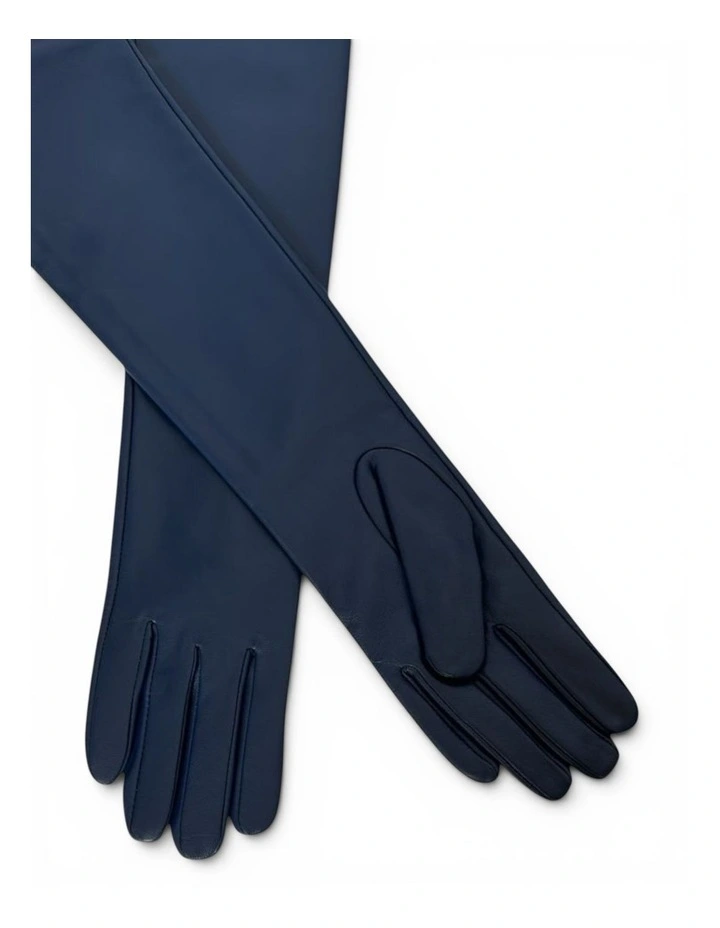 Florence Leather Opera Gloves - Navy image 2
