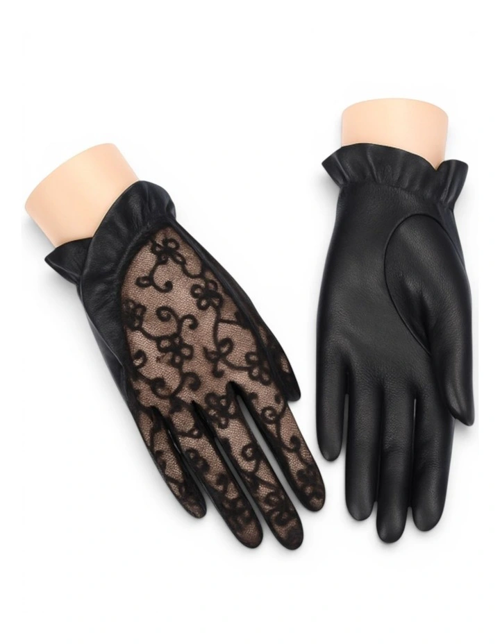 Gigi Leather Lace Gloves image 1