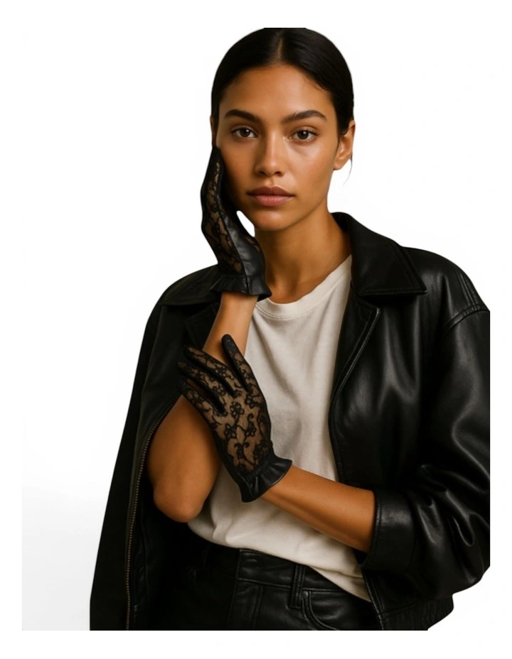 Gigi Leather Lace Gloves image 2