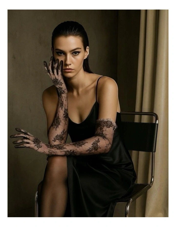 High Heel Jungle Chantilly Lace Opera Gloves image 6