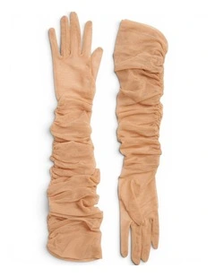 High Heel Jungle Ariana Ruched Mesh Opera Gloves