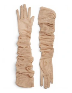 High Heel Jungle Ariana Ruched Mesh Opera Gloves