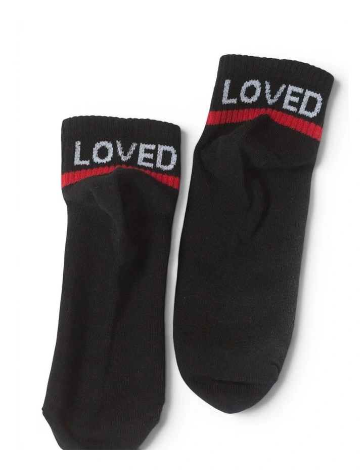 Loved Cotton Socks - Black image 1