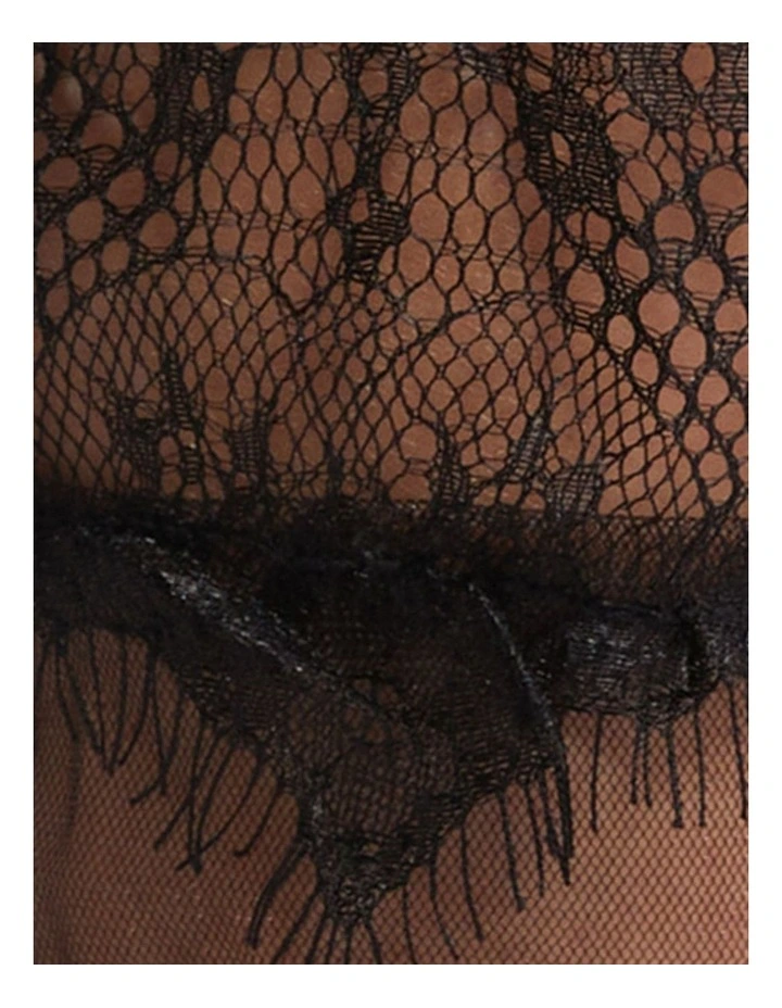 Tied Up Lace Socks in Black image 3