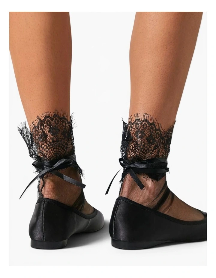 Tied Up Lace Socks in Black image 5