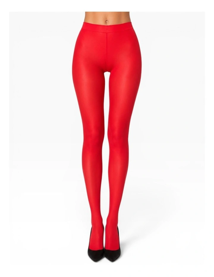 Cherry Red Luxe Opaque Tights image 4