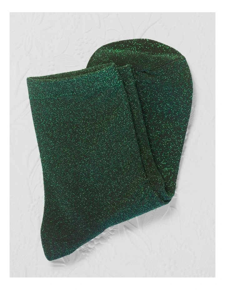 Glitterati Socks in Green image 2