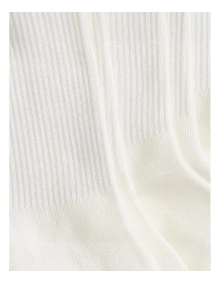 Premium Cotton Frill Edge Socks 5 Pairs in White image 7