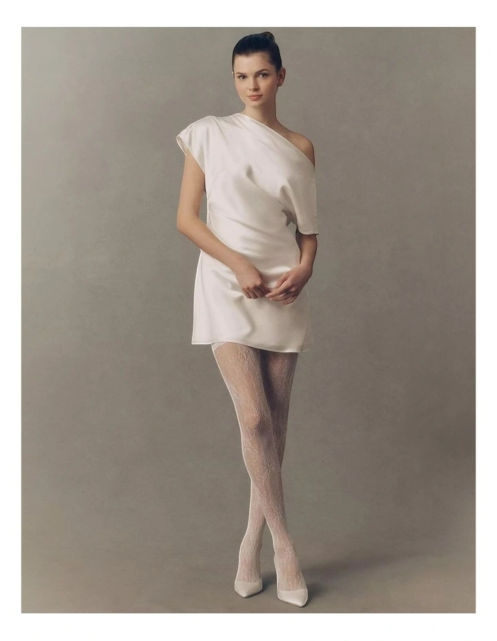 Lace Thigh High Socks in White image 7