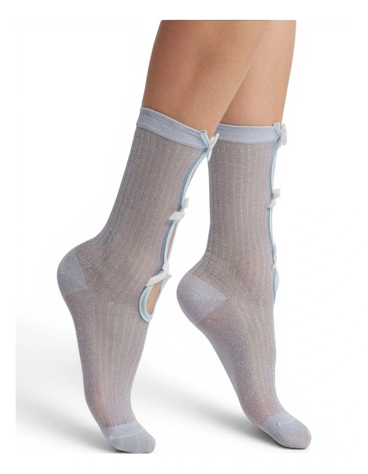 Lurex Trouse Socks in Blue image 2