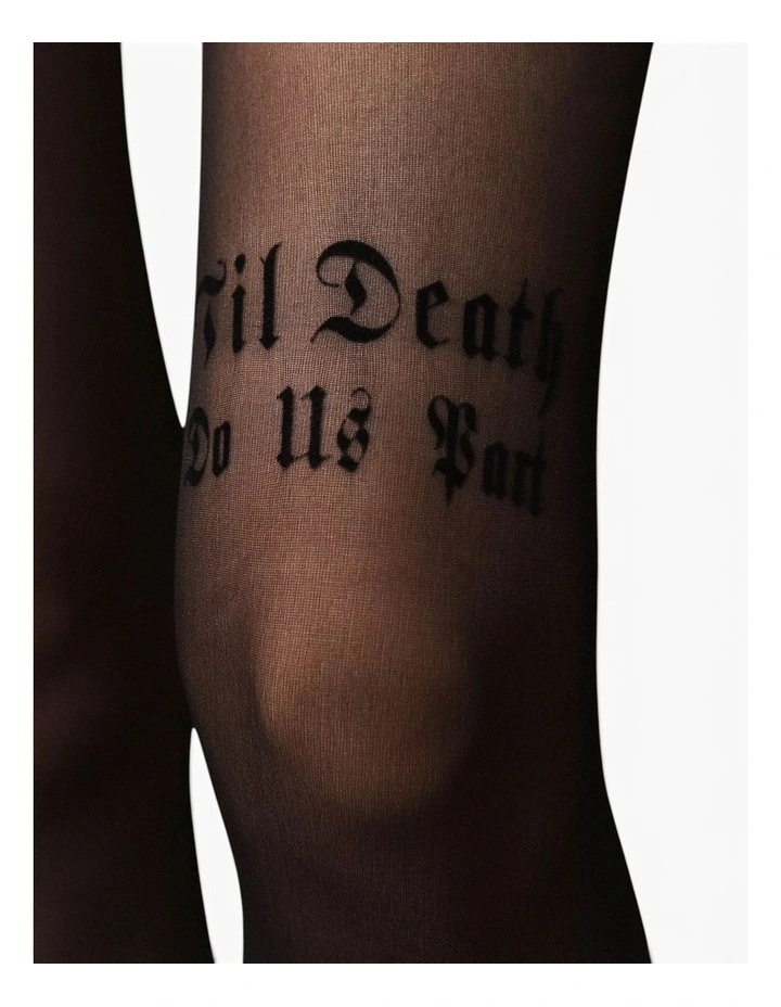 Til Death Do Us Part Premium Velvet Flocking Tights image 4
