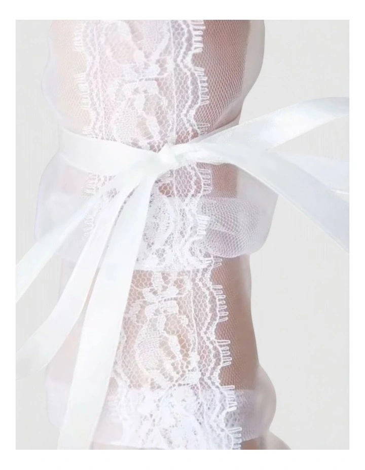 Lace Wrap Tulle Socks in White image 4