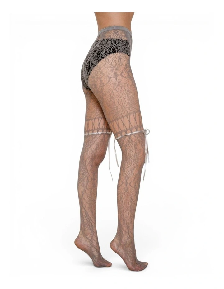 Chevonne Lace And Satin Fishnet Tights image 1