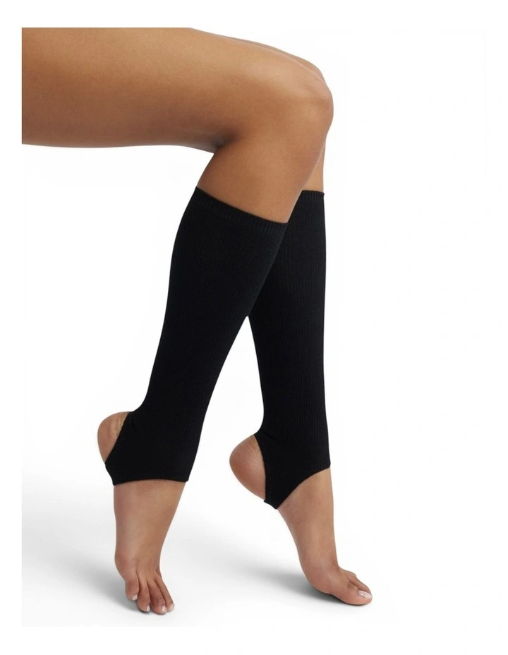 Marnie Opaque Stirrup Socks in Black image 1