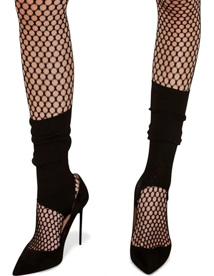 Marnie Opaque Stirrup Socks in Black image 2