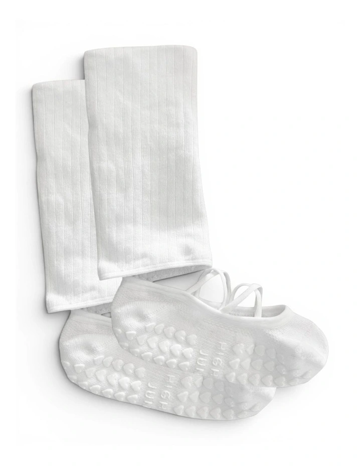 Studio Grip Premium Strappy Leg Warmer Socks of 2 Pairs in Black image 5