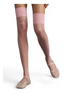 Lucy Sheer Thigh Socks in Pink