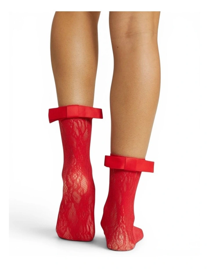 Coco Lace Socks in Red image 2
