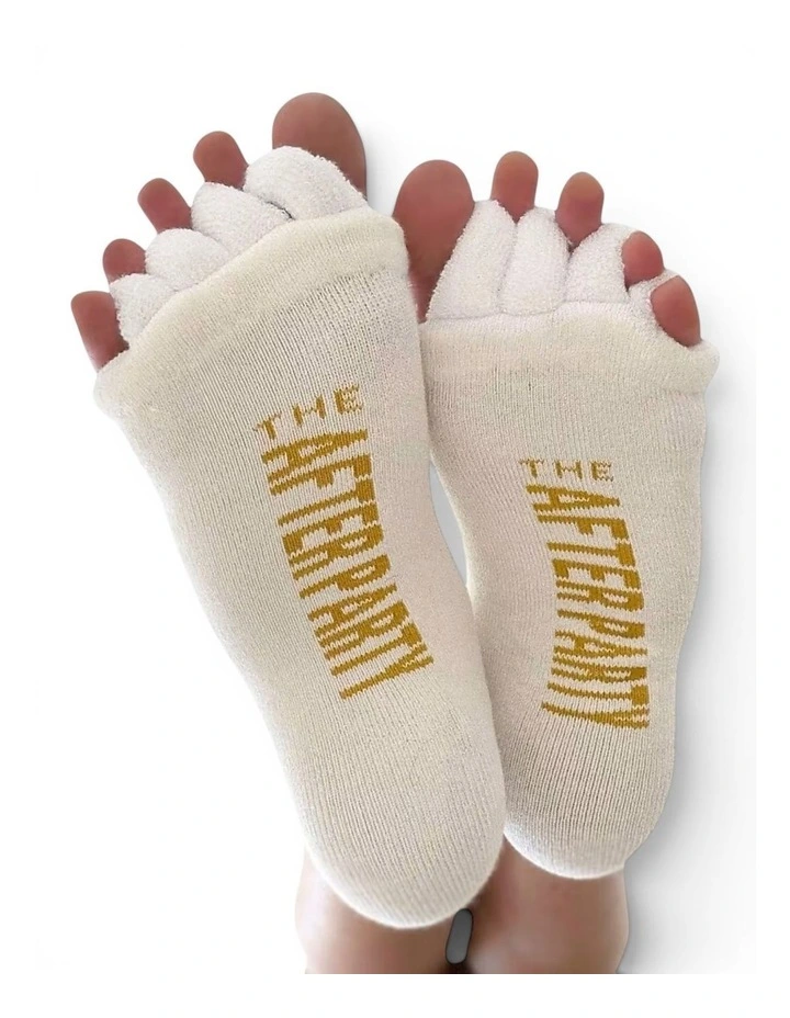 After Party Silicon Toe Socks Separators in White image 6