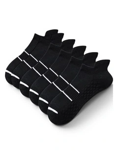 Cushion Support Sport Socks Pack of 3 in Black