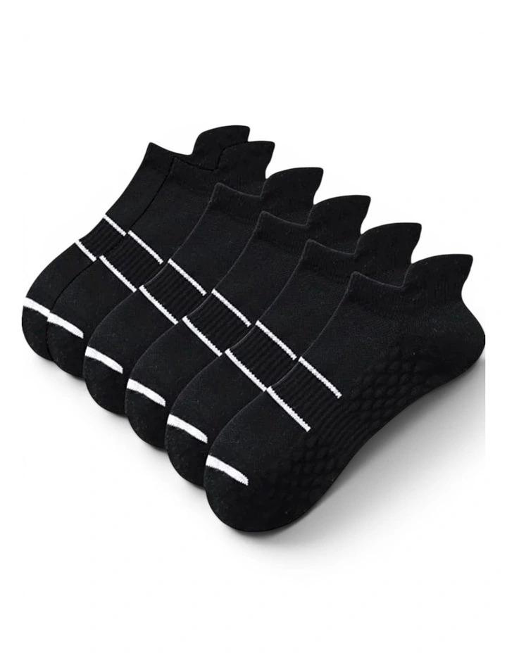 Cushion Support Sport Socks Pack of 3 in Black image 1