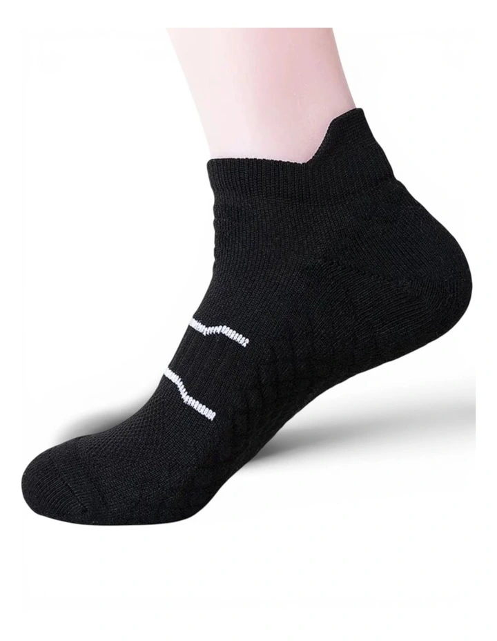 Cushion Support Sport Socks Pack of 3 in Black image 3