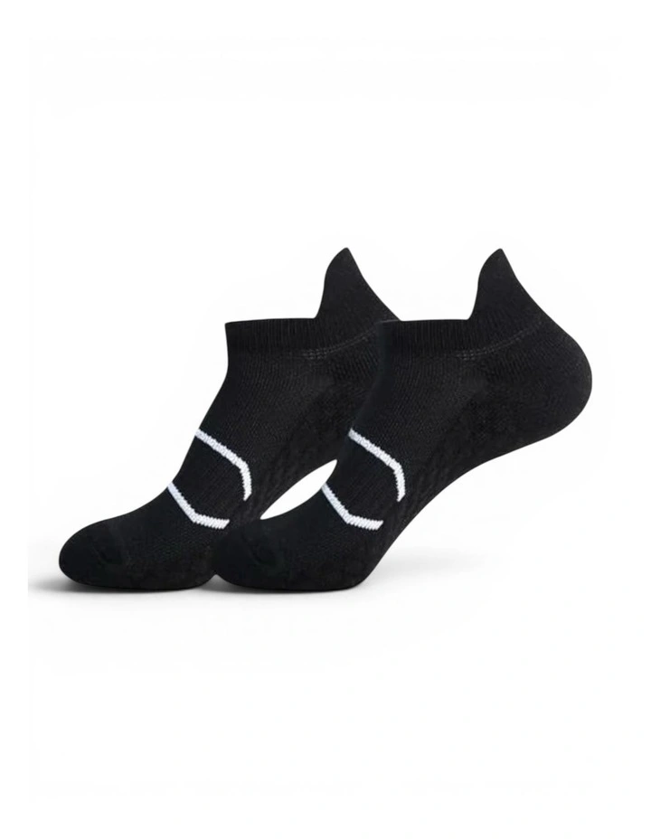 Cushion Support Sport Socks Pack of 3 in Black image 4