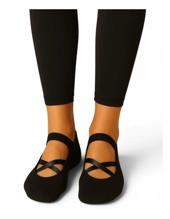 Pilates Grip Socks Pack of 2 in Black image 2