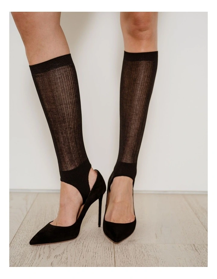 Show Pony Fine Strirrup Socks in Black image 2