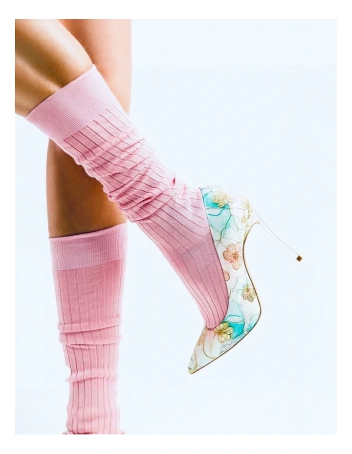 Arcade Tall Socks in Pink image 2