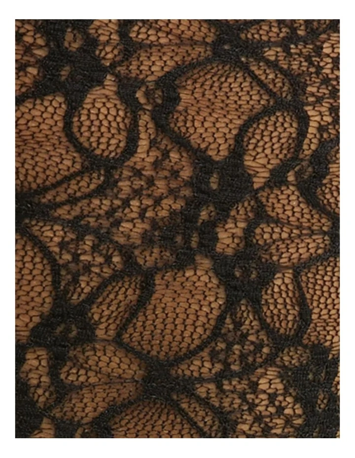 Lace Knee High Socks in Black image 3