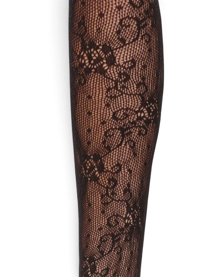 Lace Thigh High Socks in Black image 5