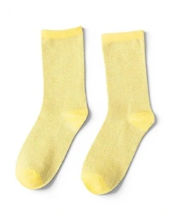 Lurex Trouser Socks in Yellow
