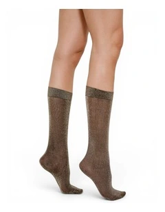 Glitterati Tall Socks in Black
