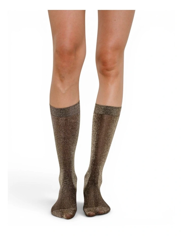 Glitterati Tall Socks in Black image 2