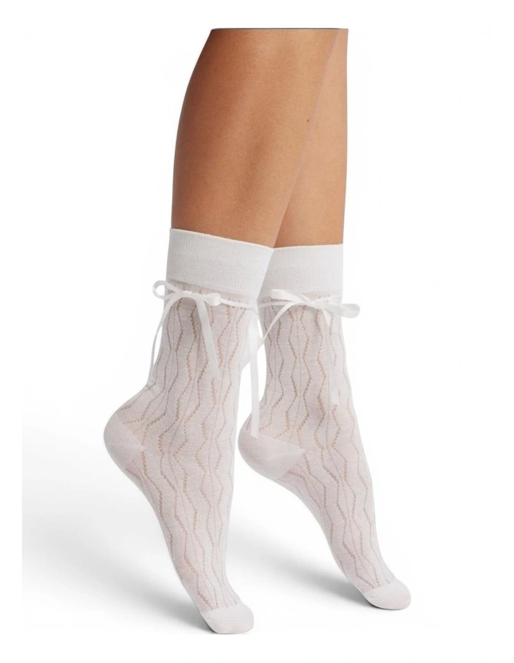 Bellabow Satin Ribbon Soft Socks in White image 3