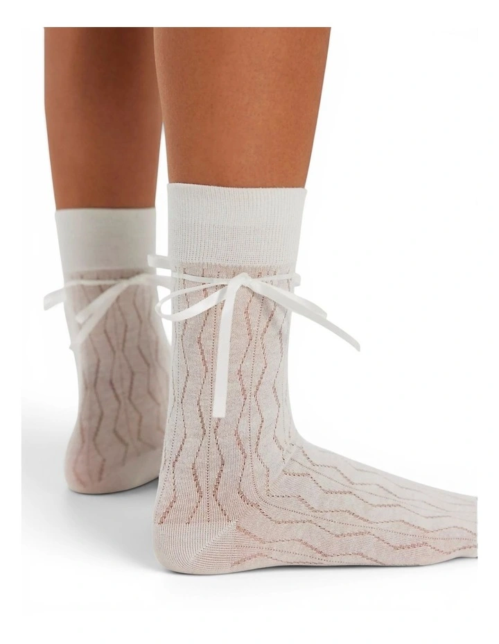 Bellabow Satin Ribbon Soft Socks in White image 5