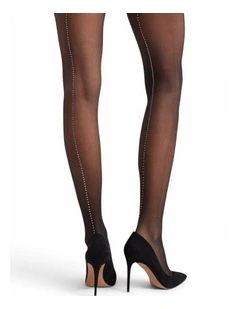Satellite Crystal Back Seam Tights