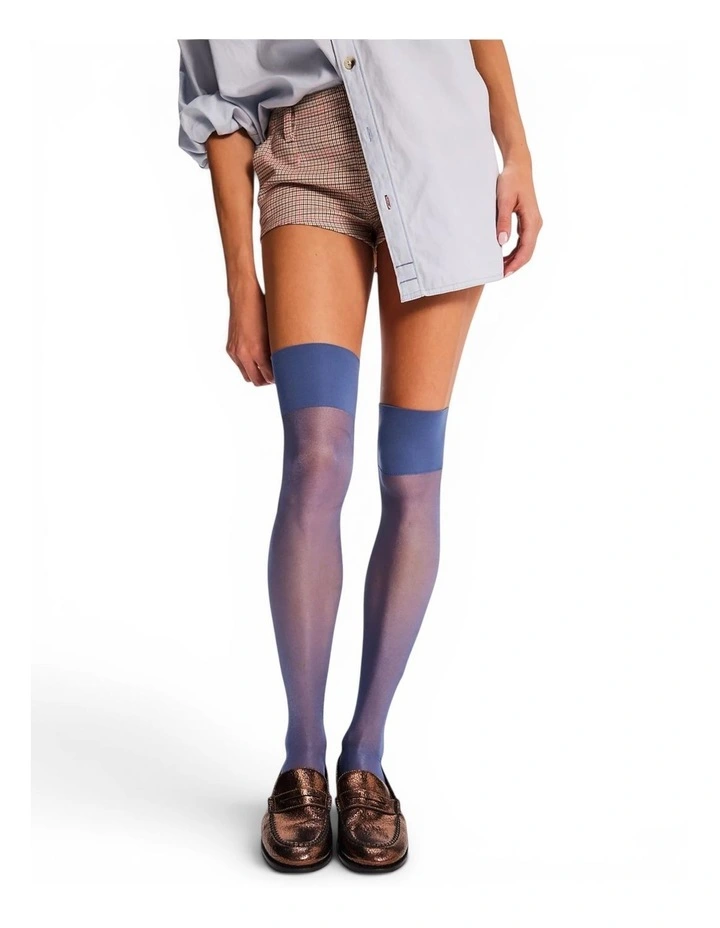 Lucy Sheer Thigh Socks in Purple image 2