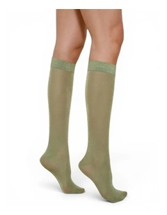 Glitterati Tall Socks in Green