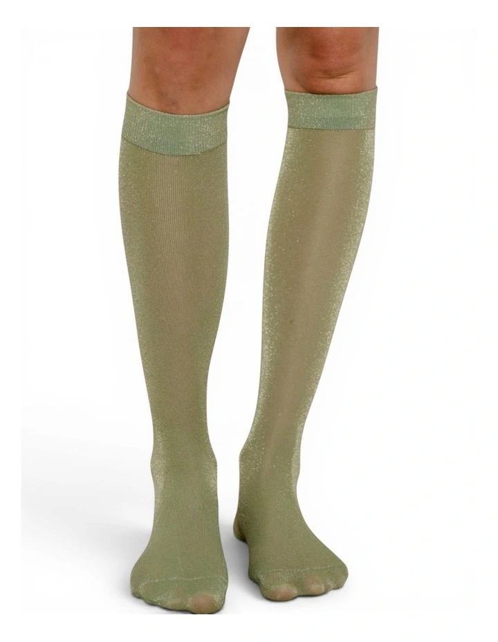 Glitterati Tall Socks in Green image 2