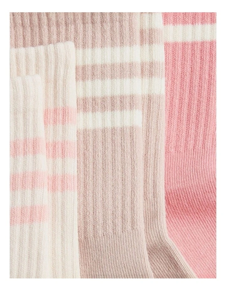 Varsity Grip Pilates Yoga Socks Pack of 3 in Pink image 2