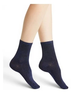 Glitter Stripe Socks in Blue
